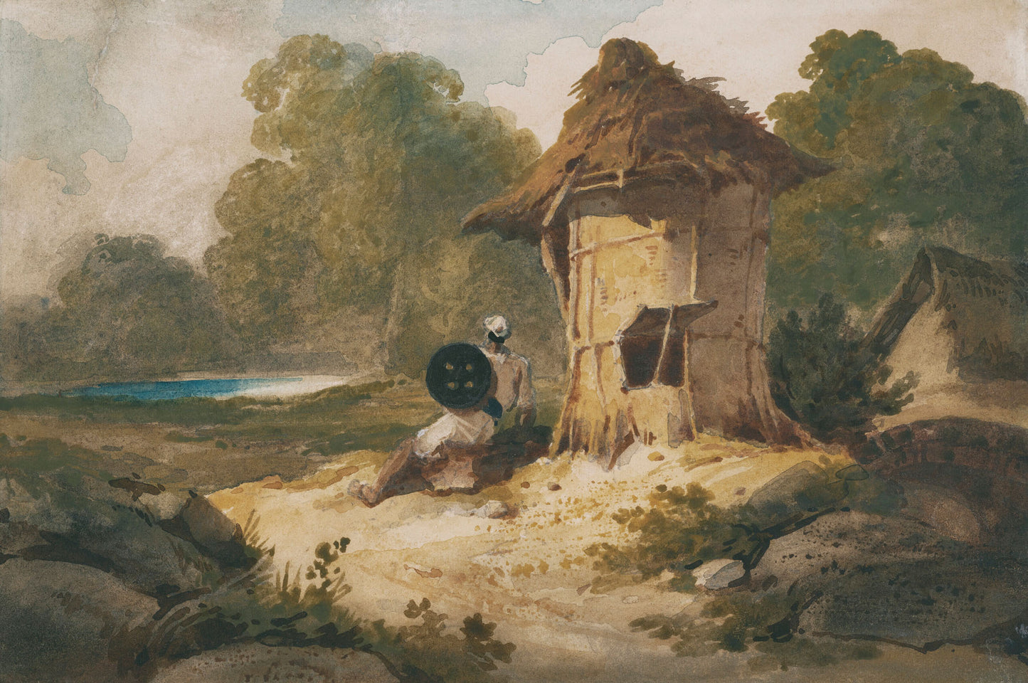 A watchman at a lookout post, Bengal