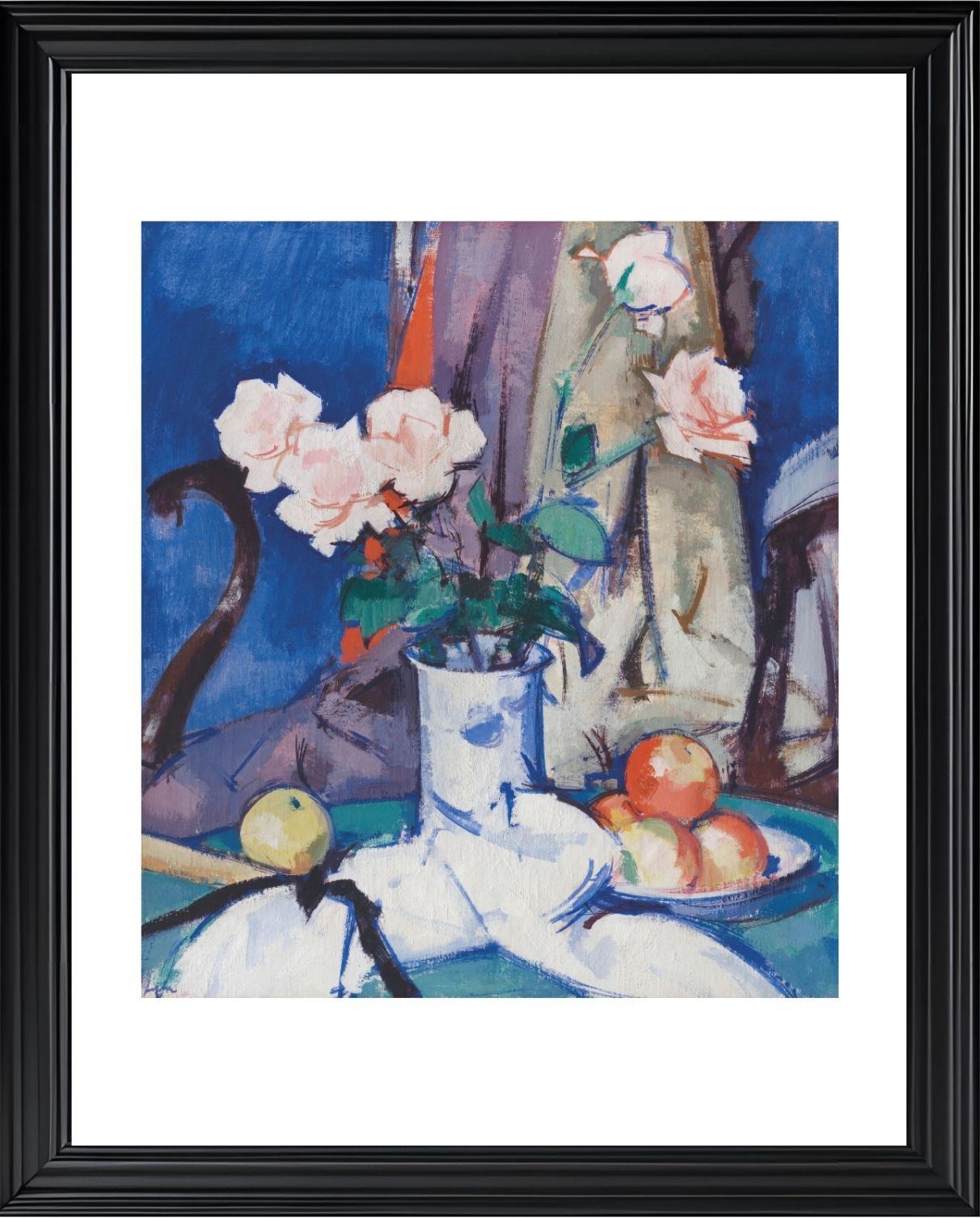 Still Life, Apples and Pink Roses