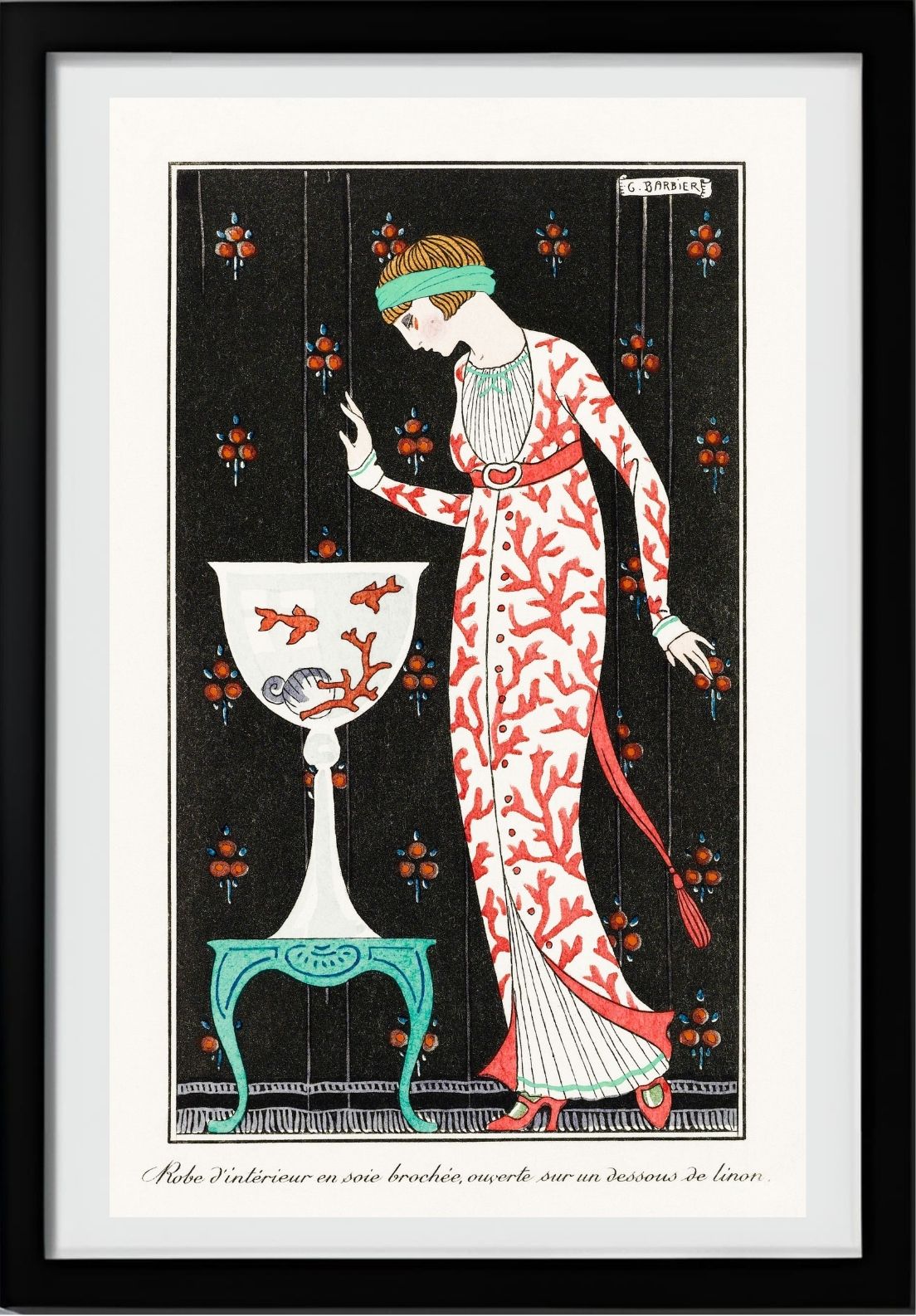 Robe d'Intérieur en Soie Brochée