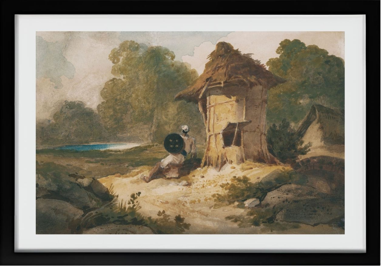 A watchman at a lookout post, Bengal