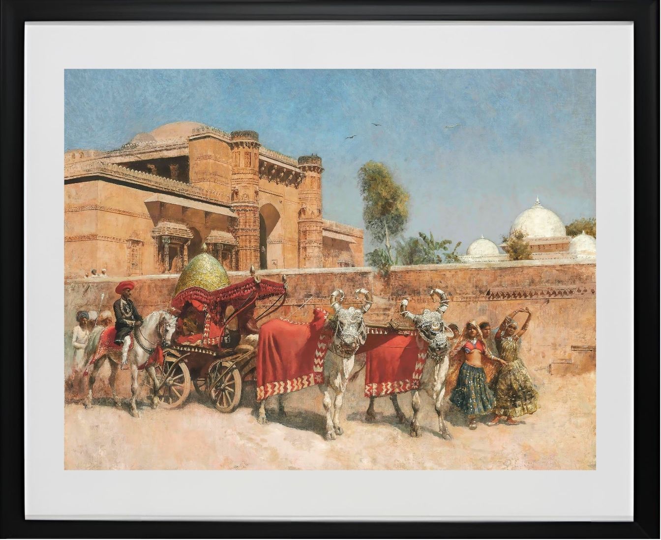 A Wedding Procession before a Palace in Rajasthan