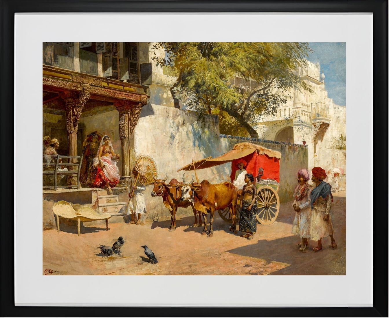 Nautch girls and bullock gharry, Ahmedabad
