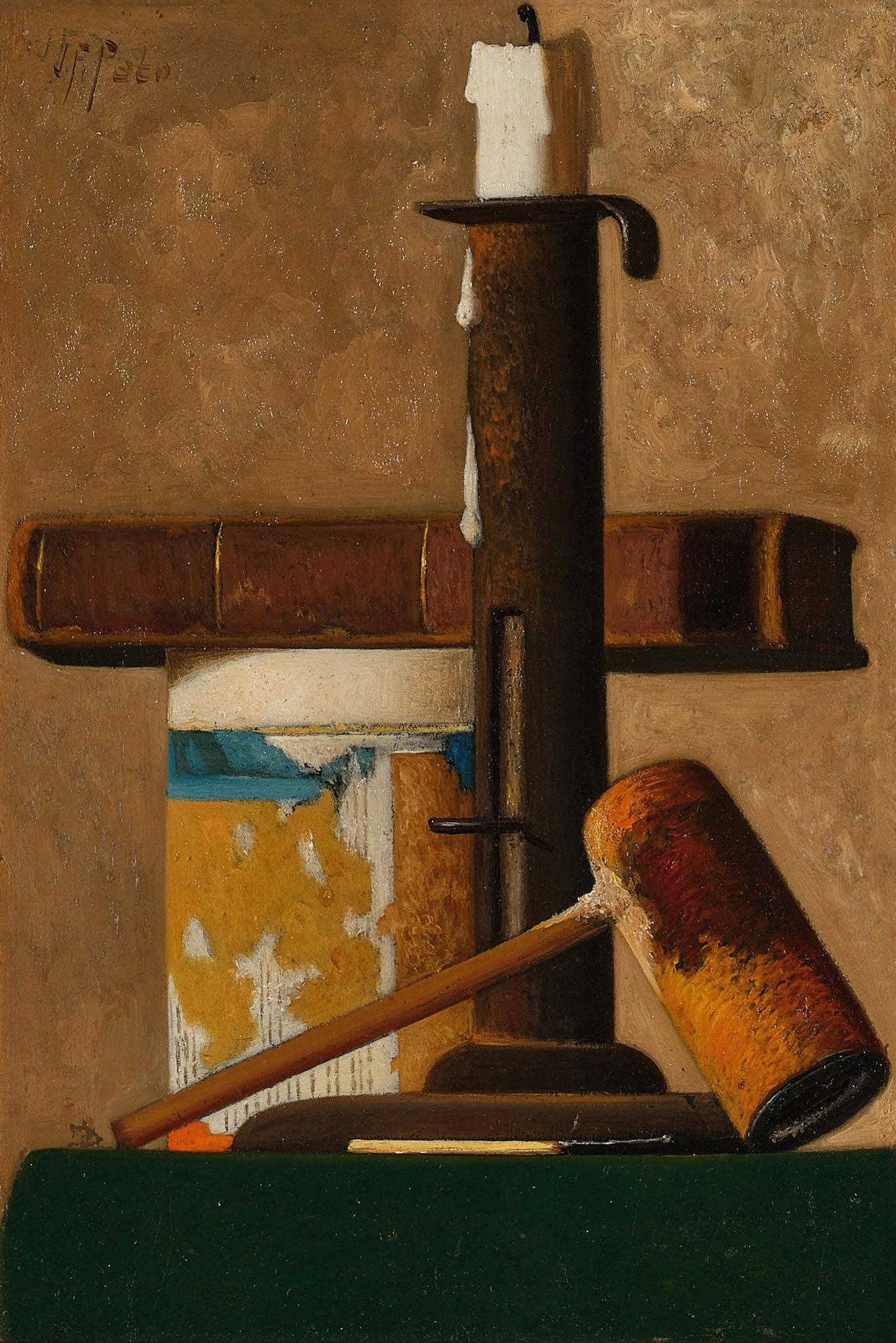 Candlestick, Mug, Pipe and Book