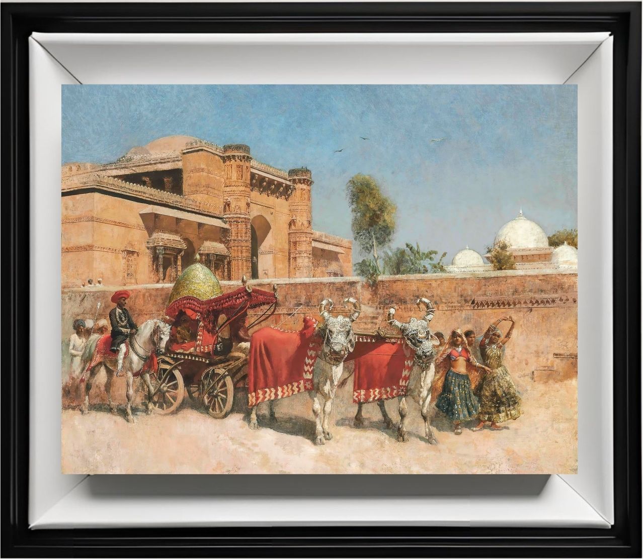 A Wedding Procession before a Palace in Rajasthan
