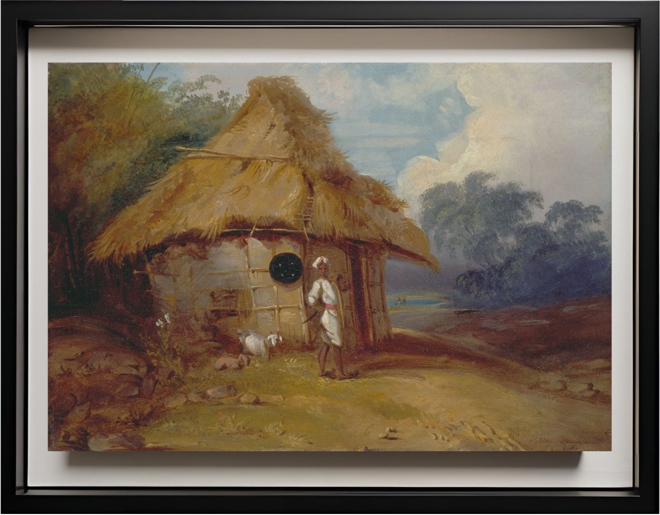 View in Southern India, with a Warrior Outside his Hut
