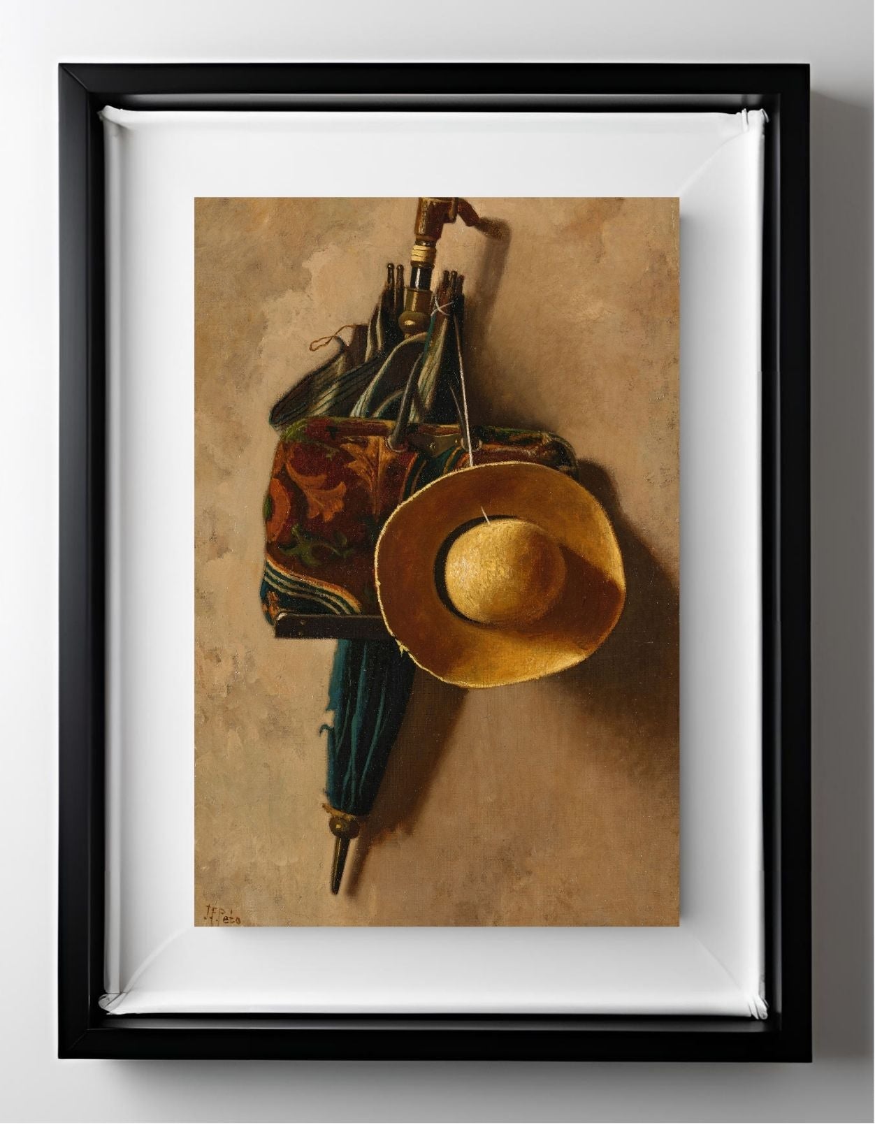 Umbrella, Hat and Carpet Bag