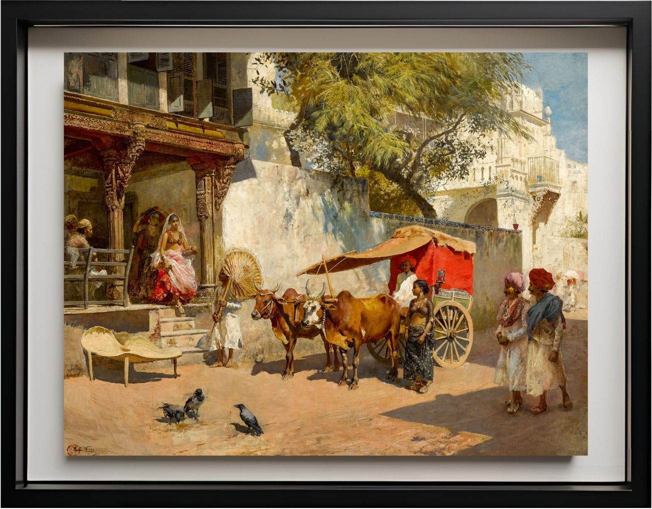Nautch girls and bullock gharry, Ahmedabad