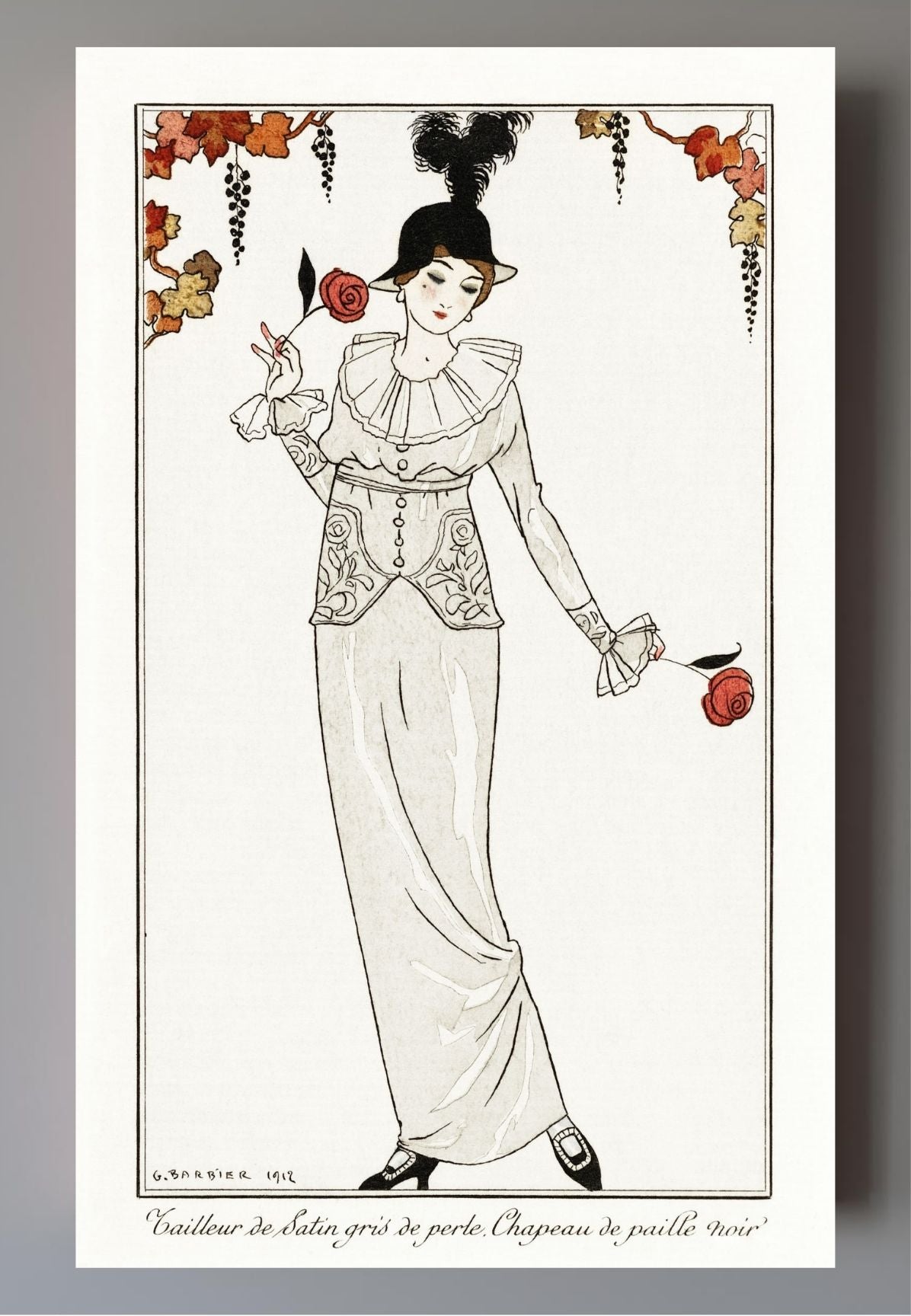 Tailleur de Satin Gris