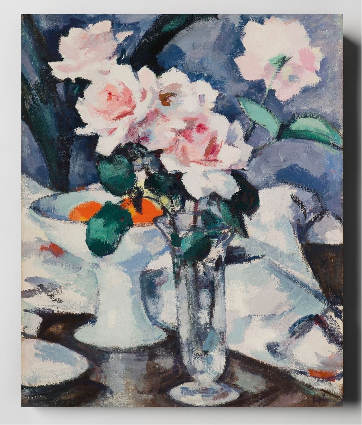 Pink Roses in a Glass Vase