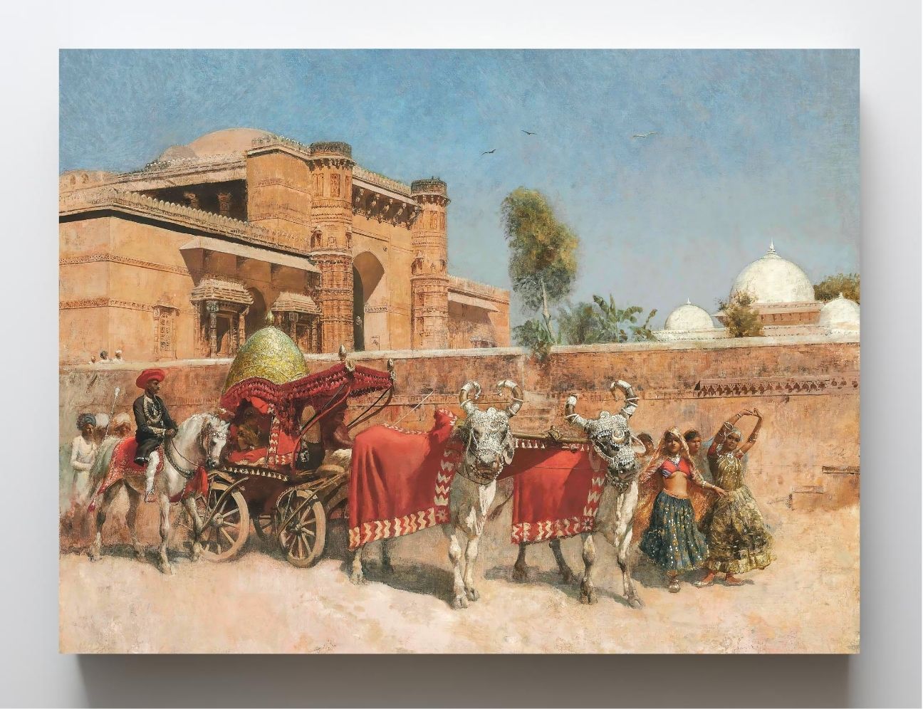 A Wedding Procession before a Palace in Rajasthan