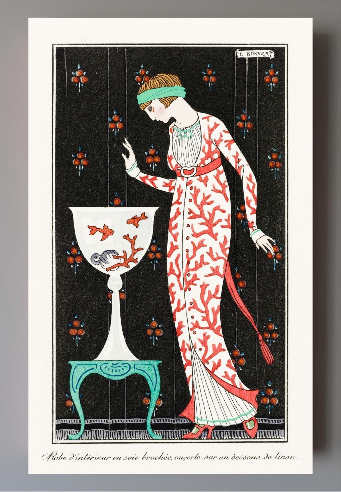 Robe d'Intérieur en Soie Brochée
