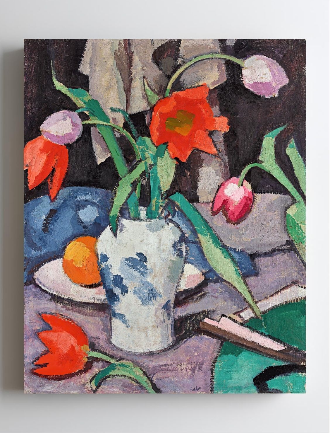 Still Life With Tulips And Fan 2