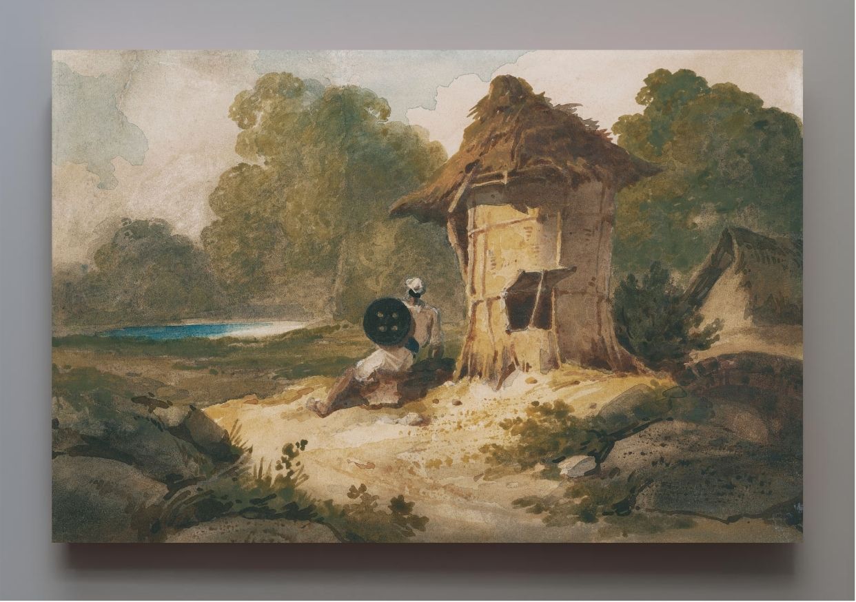 A watchman at a lookout post, Bengal