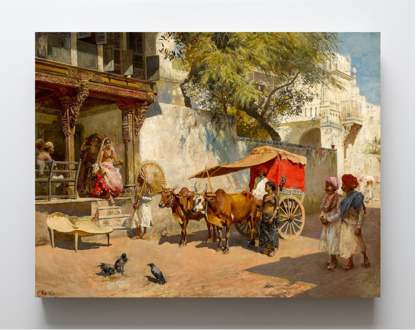 Nautch girls and bullock gharry, Ahmedabad