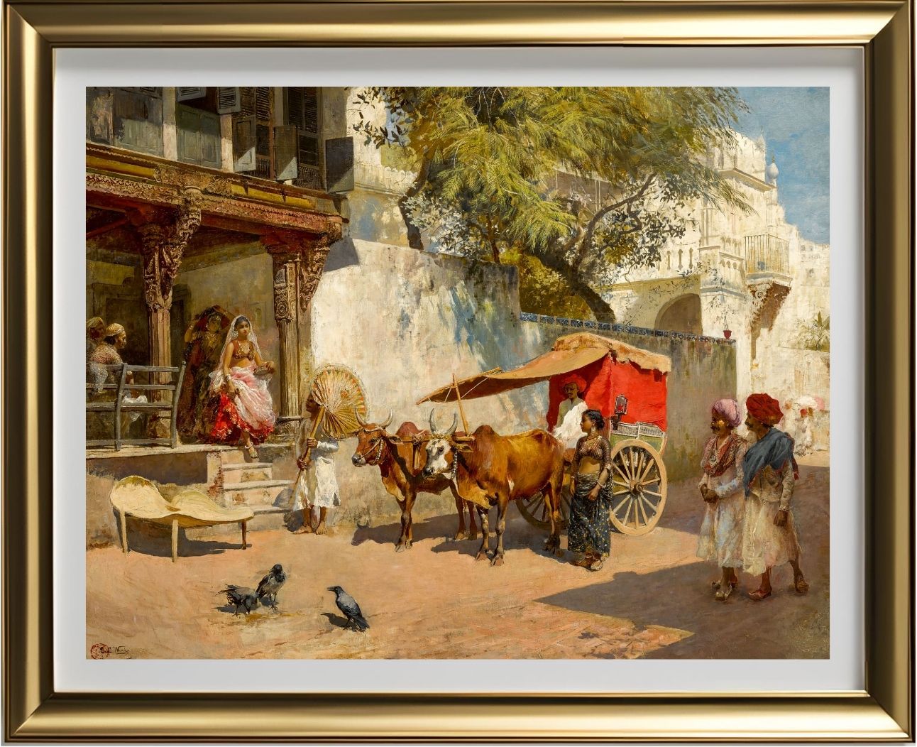 Nautch girls and bullock gharry, Ahmedabad