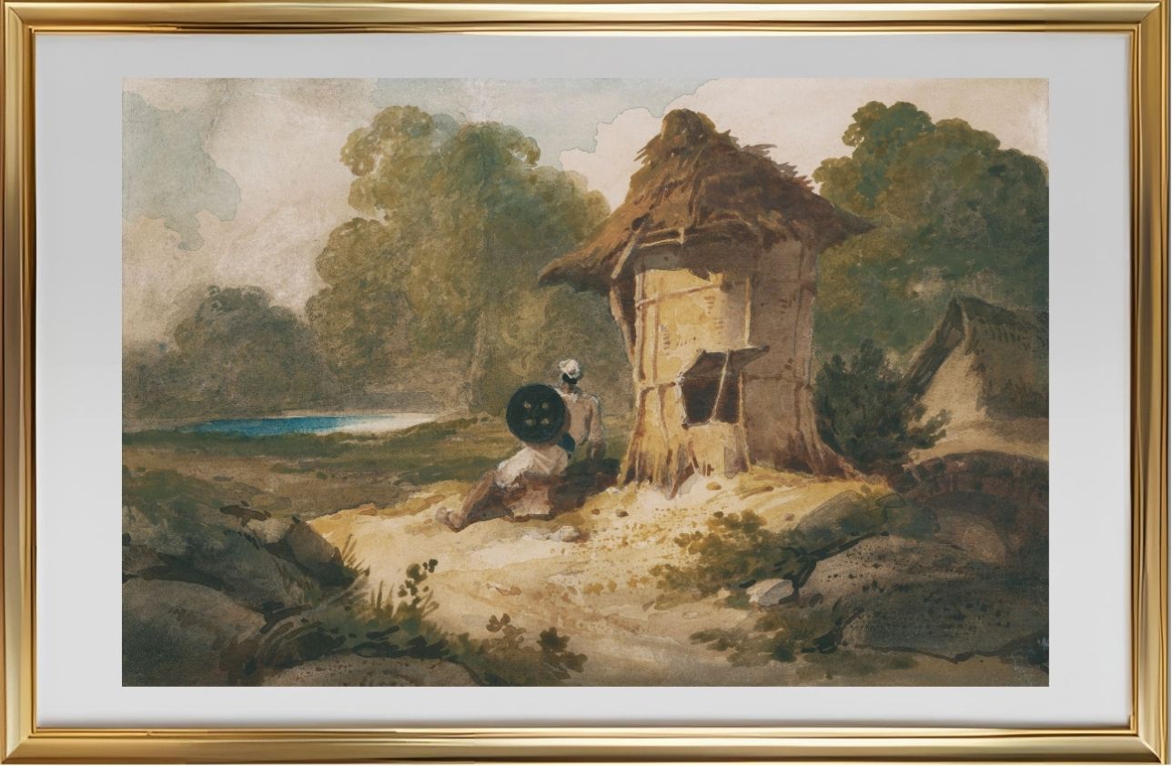 A watchman at a lookout post, Bengal