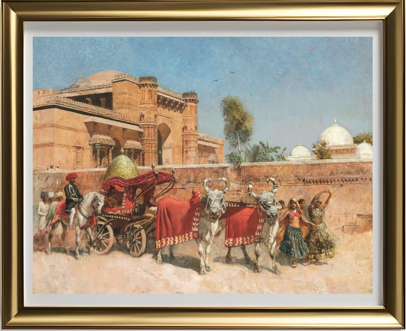 A Wedding Procession before a Palace in Rajasthan