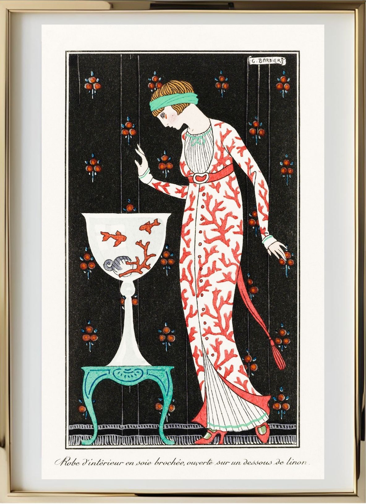 Robe d'Intérieur en Soie Brochée