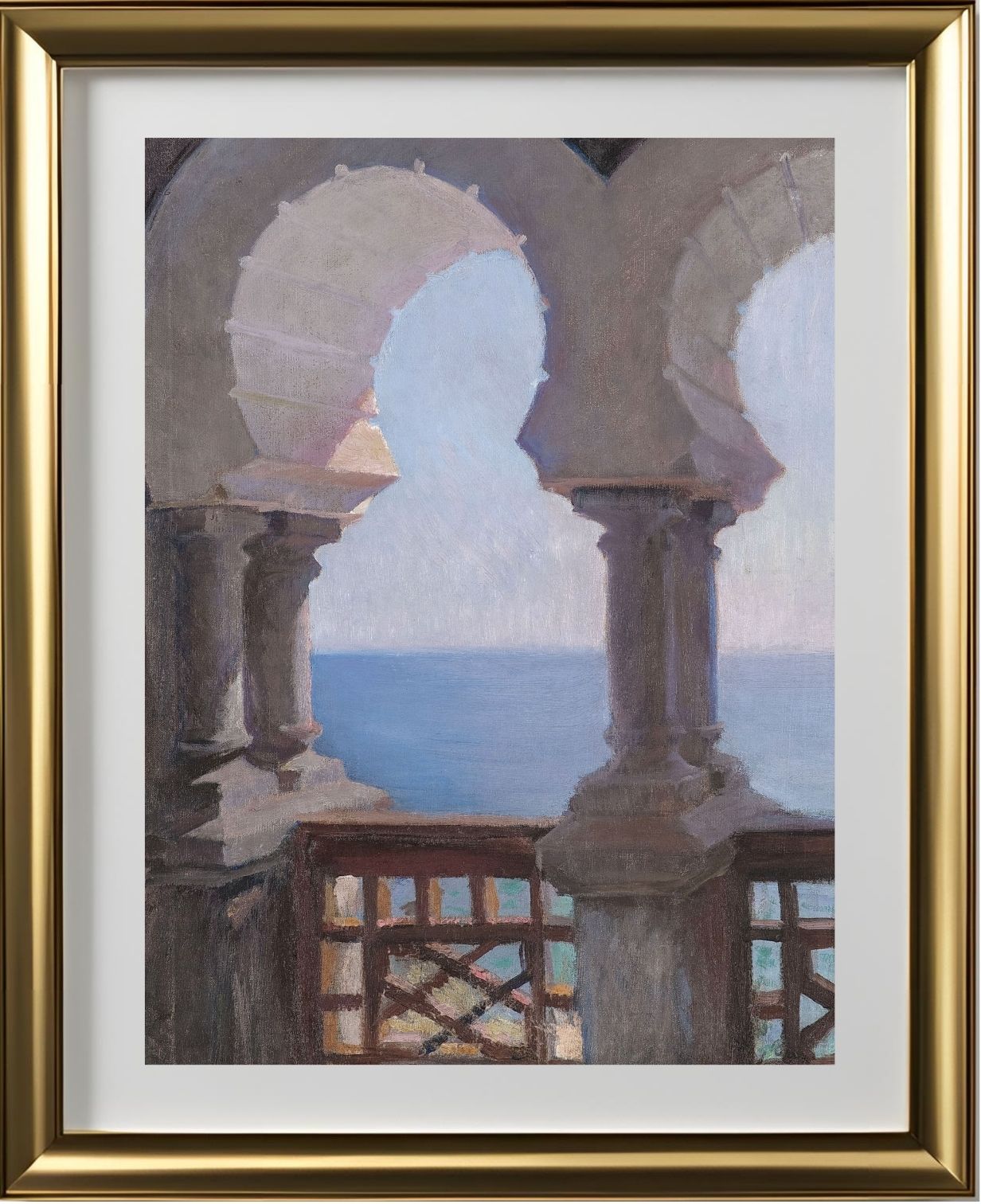 Moorish porch of the Bakhchi-Dere villa in Yalta. From the journey to Crimea