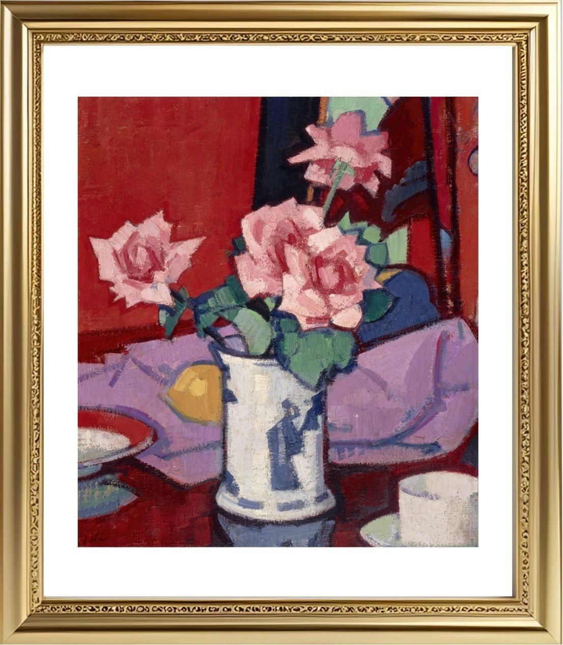 Pink Roses, Chinese Vase