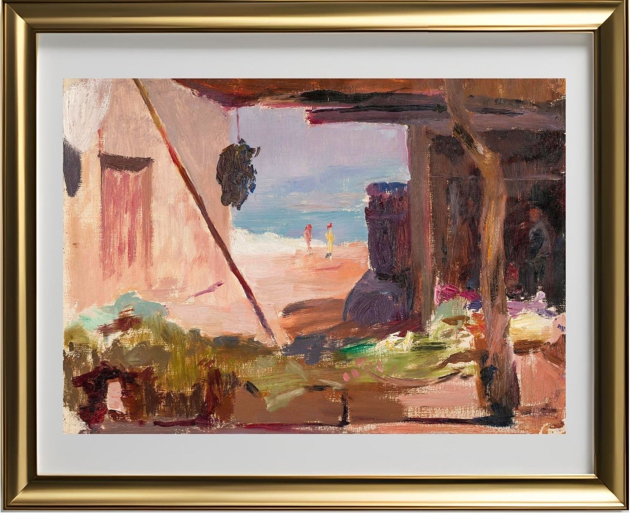 Fragment of buildings at the seaside. From the journey to Constantinople