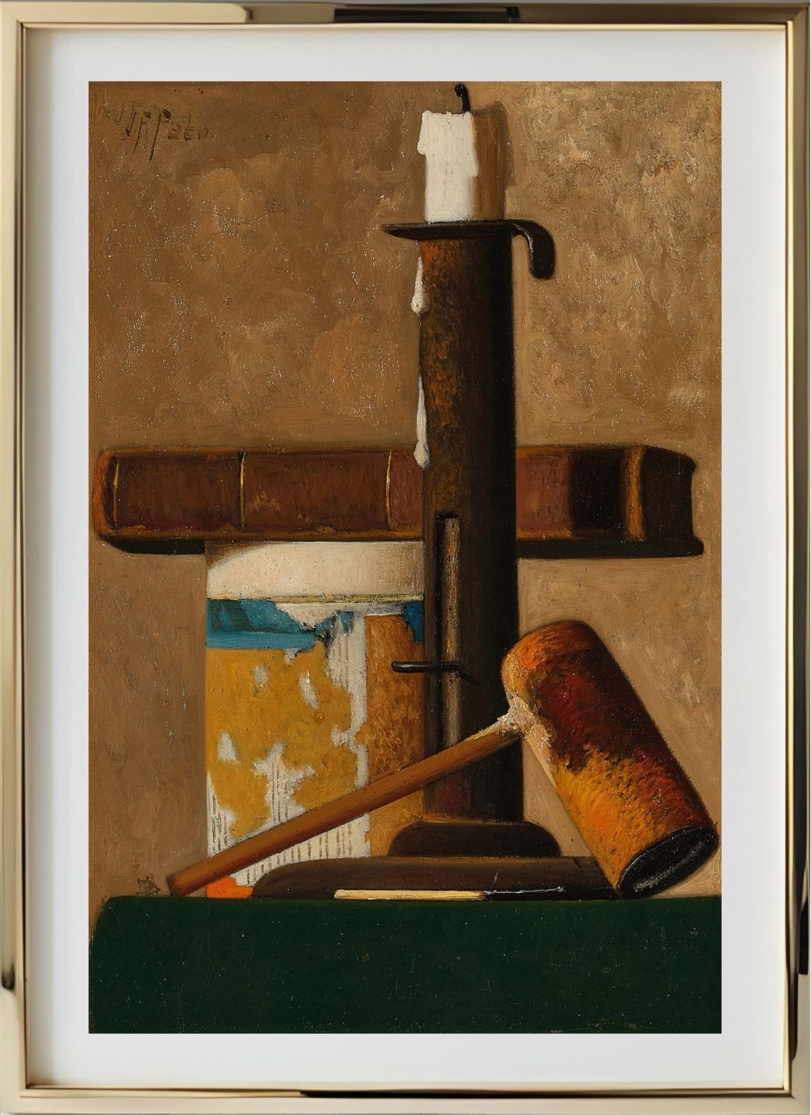 Candlestick, Mug, Pipe and Book