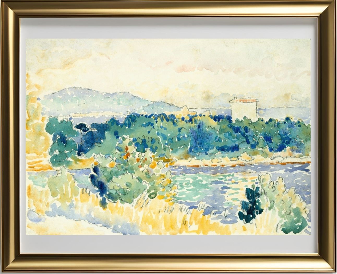 Mediterranean Landscape with a White House