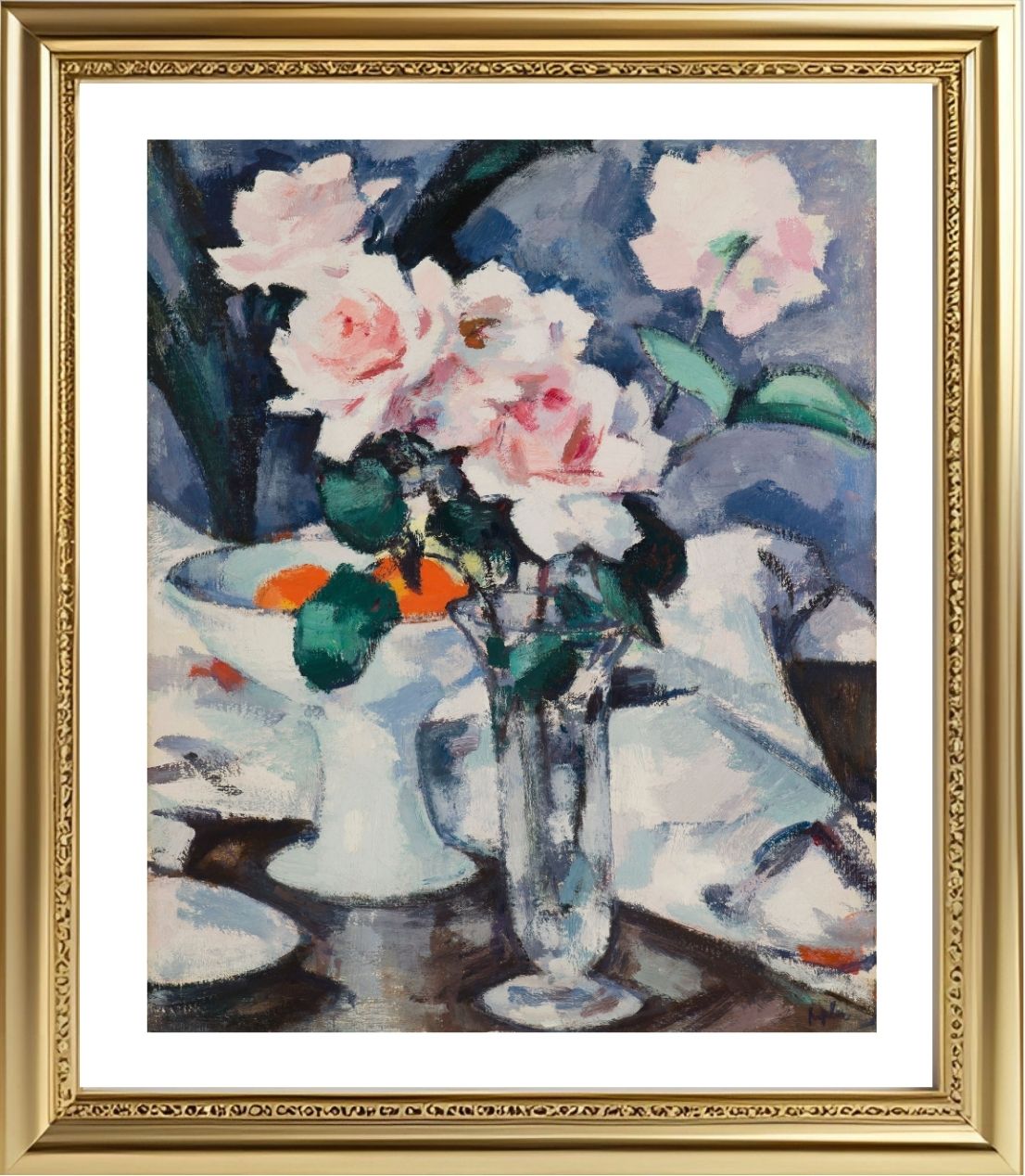 Pink Roses in a Glass Vase