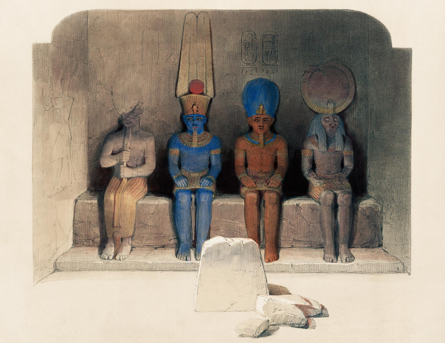 Sanctuary of the Temple of Aboo Simbel Nubia