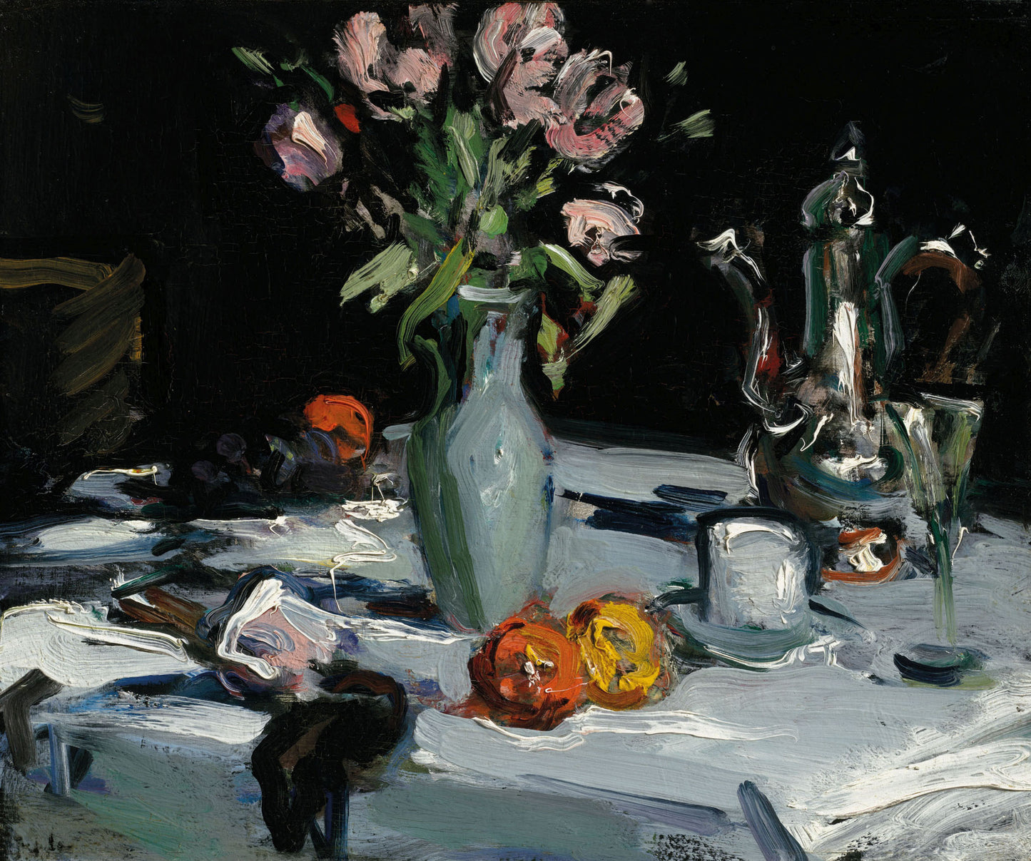 Tulips and a Coffee Pot
