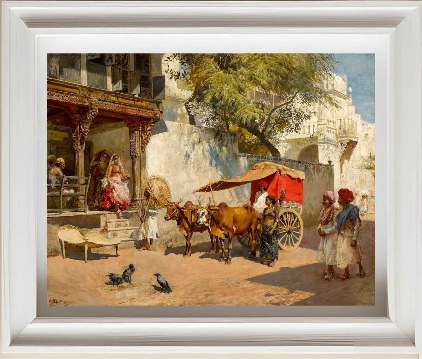 Nautch girls and bullock gharry, Ahmedabad