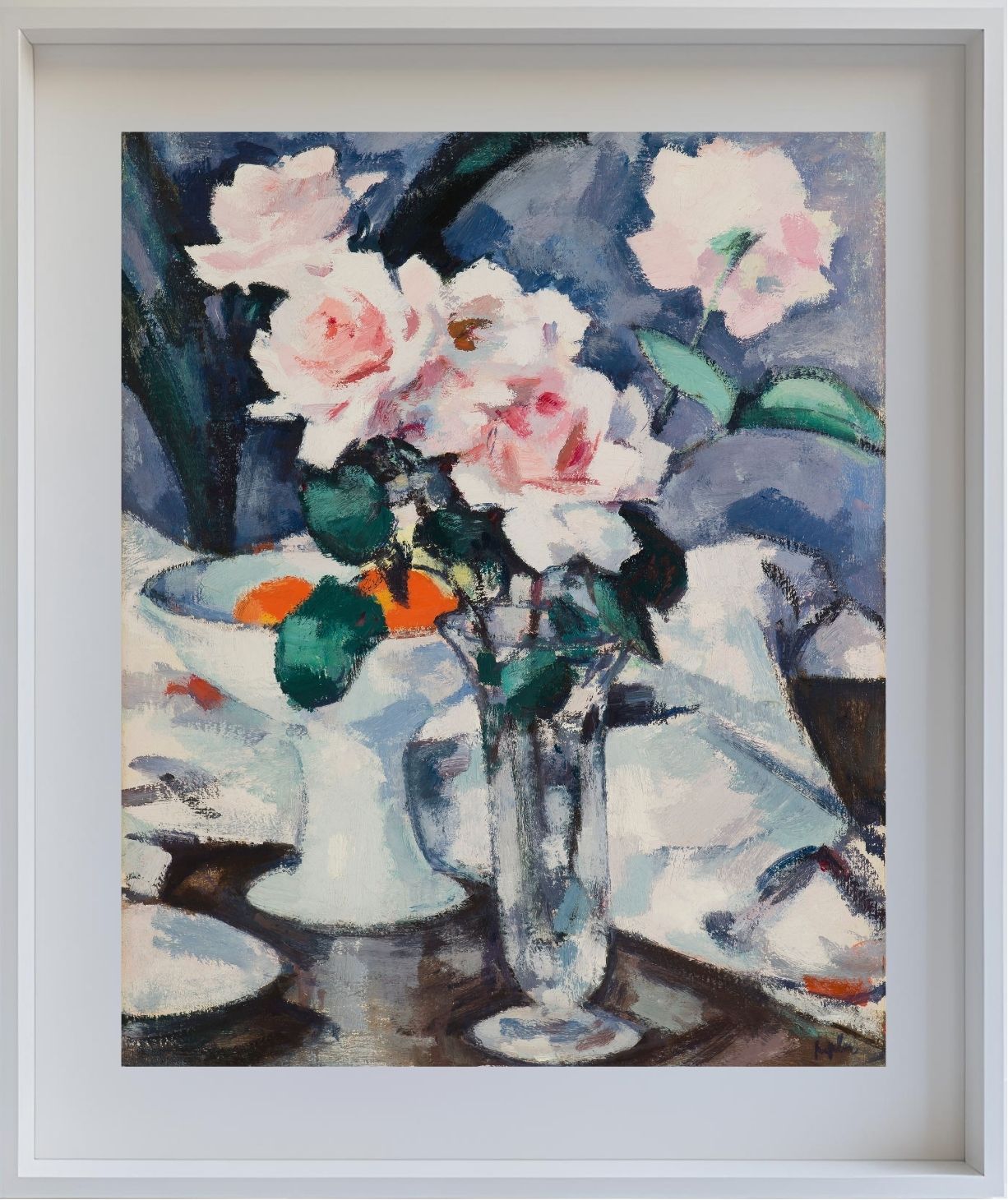 Pink Roses in a Glass Vase