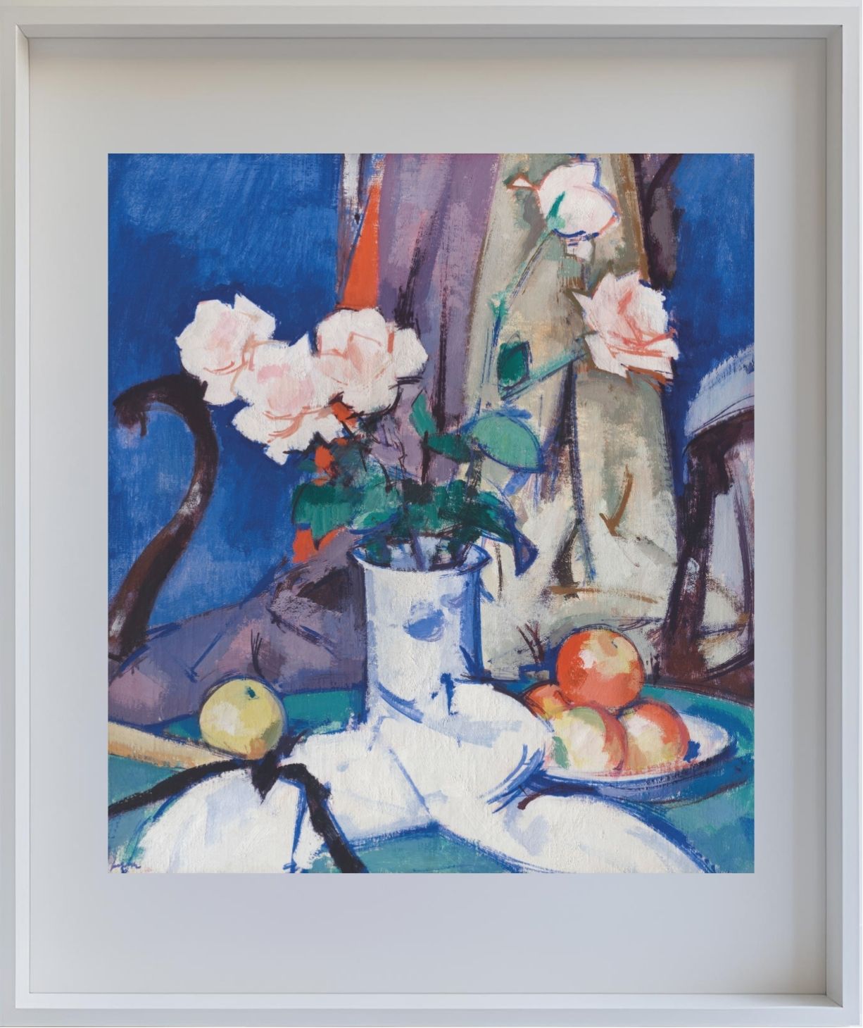 Still Life, Apples and Pink Roses