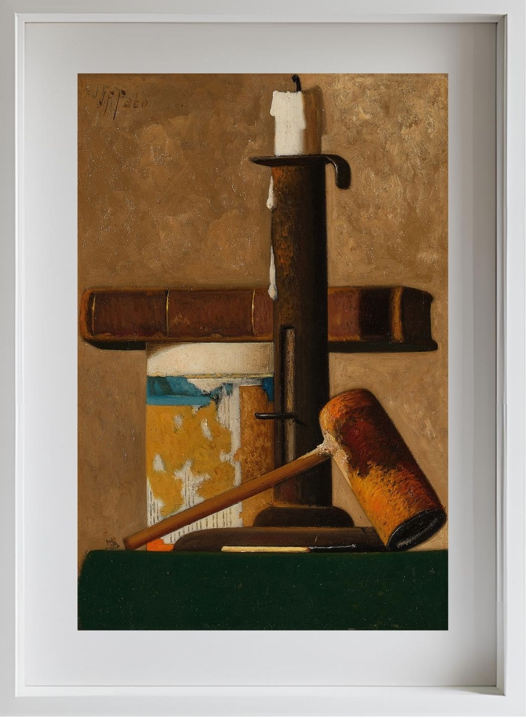 Candlestick, Mug, Pipe and Book