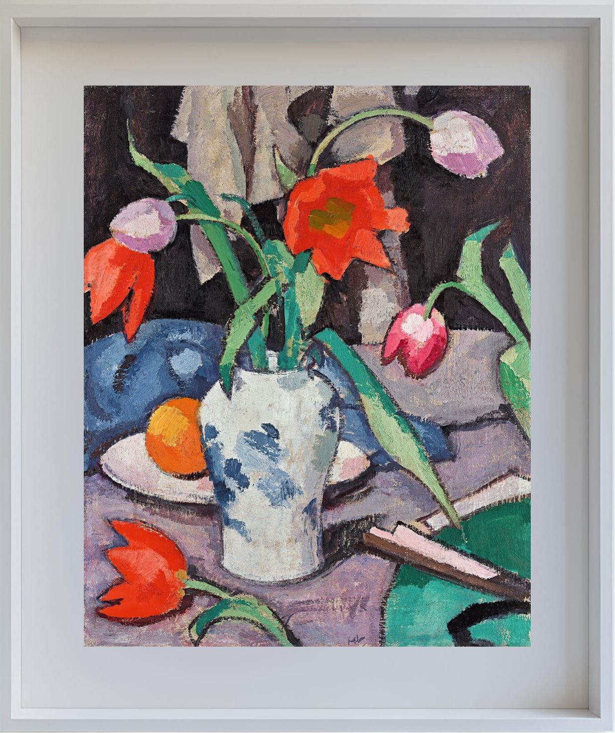 Still Life With Tulips And Fan 2