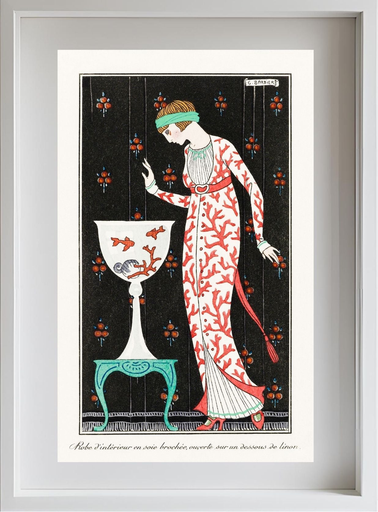 Robe d'Intérieur en Soie Brochée