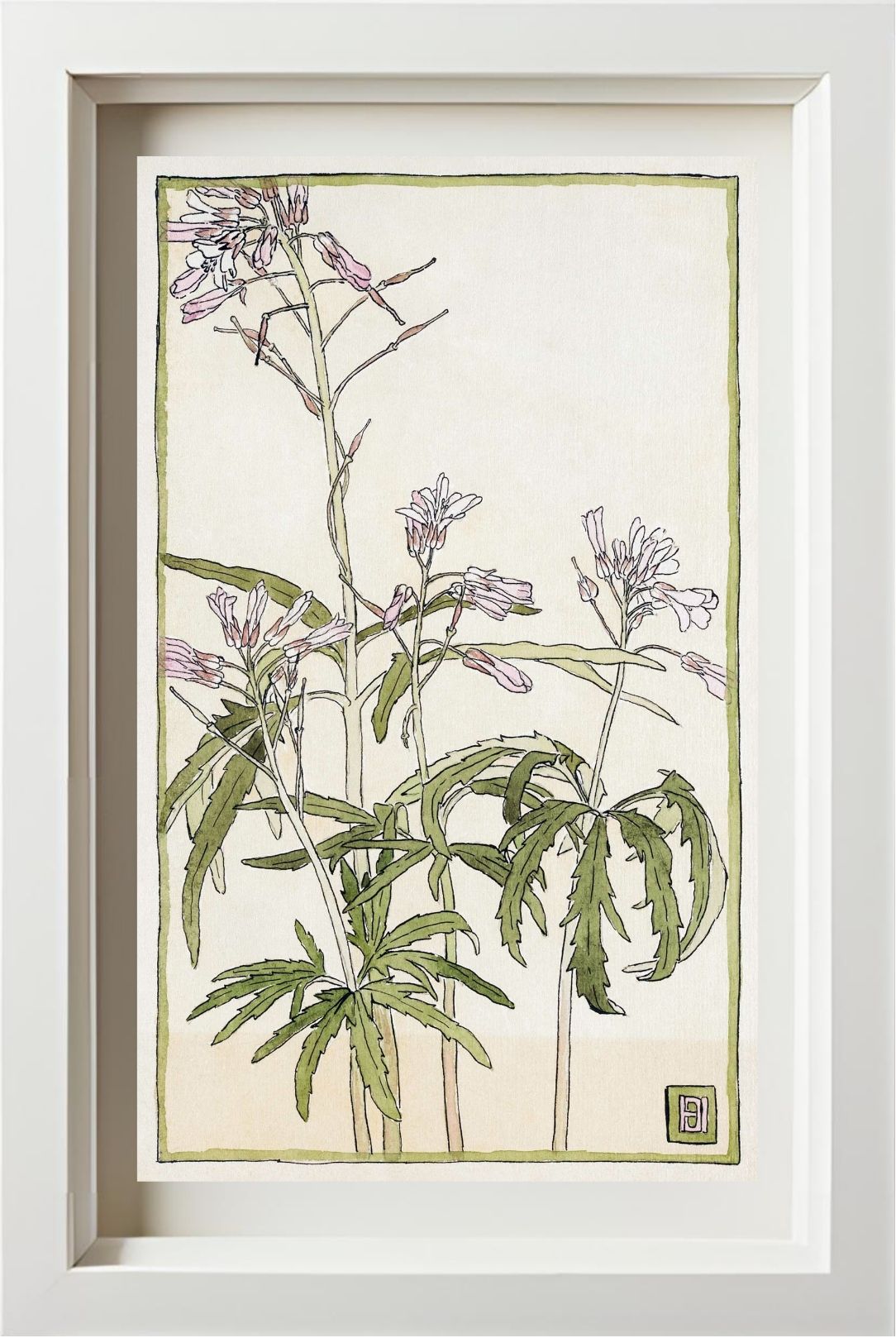 Pink Flowers with Spiky Green Leaves