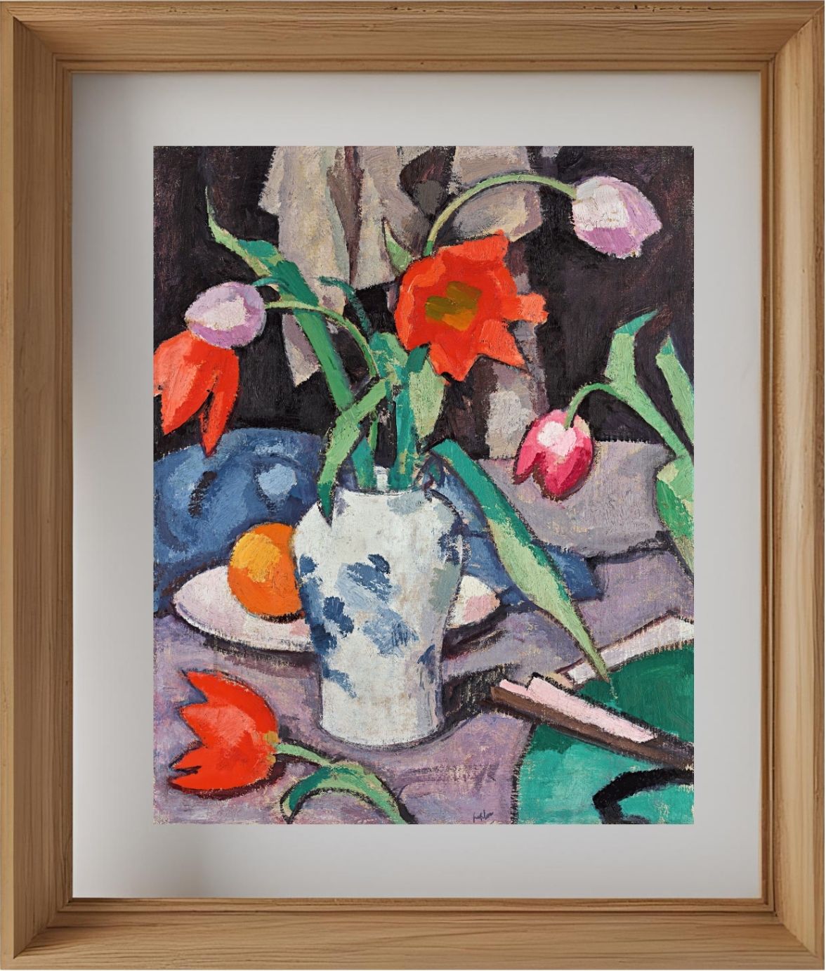 Still Life With Tulips And Fan 2