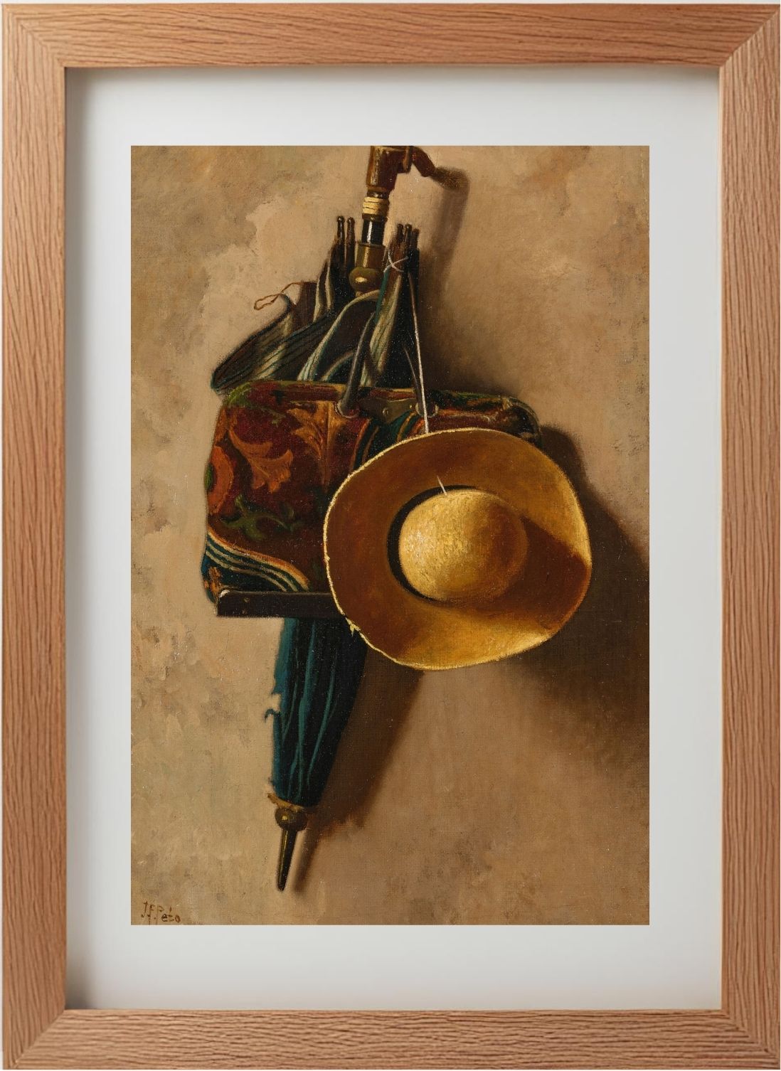 Umbrella, Hat and Carpet Bag