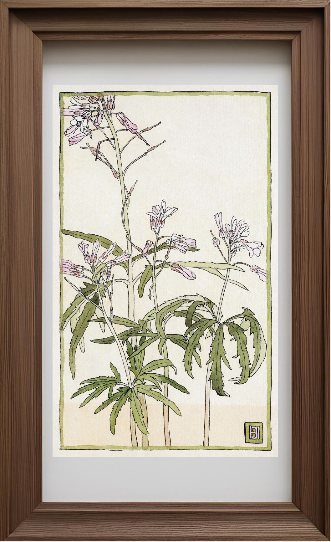 Pink Flowers with Spiky Green Leaves