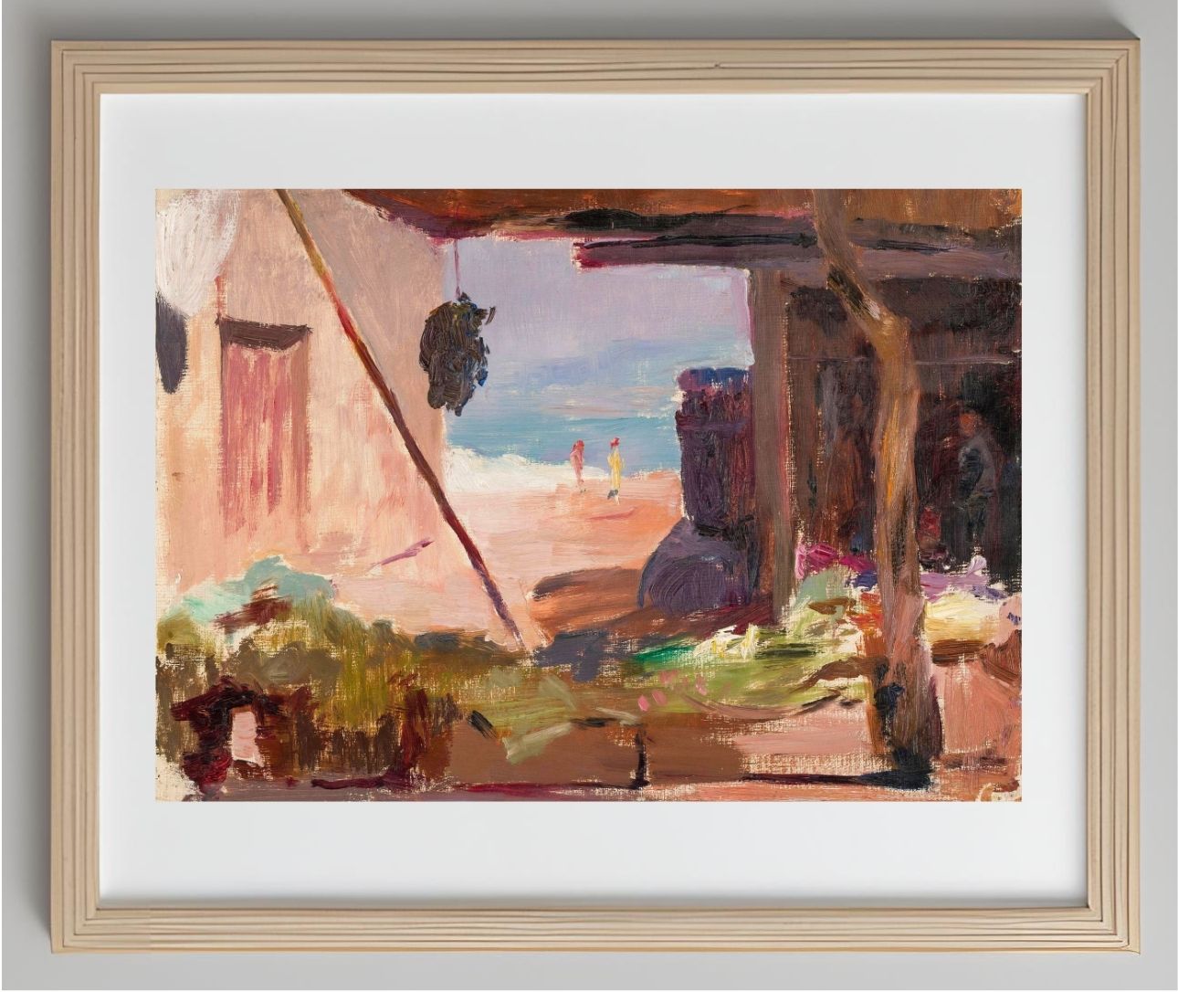 Fragment of buildings at the seaside. From the journey to Constantinople