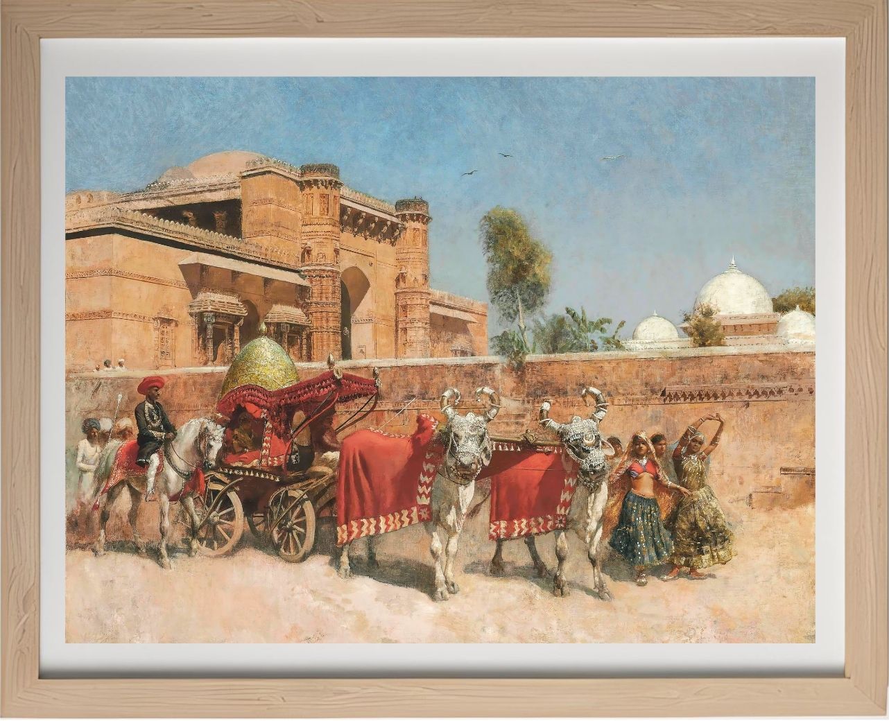 A Wedding Procession before a Palace in Rajasthan