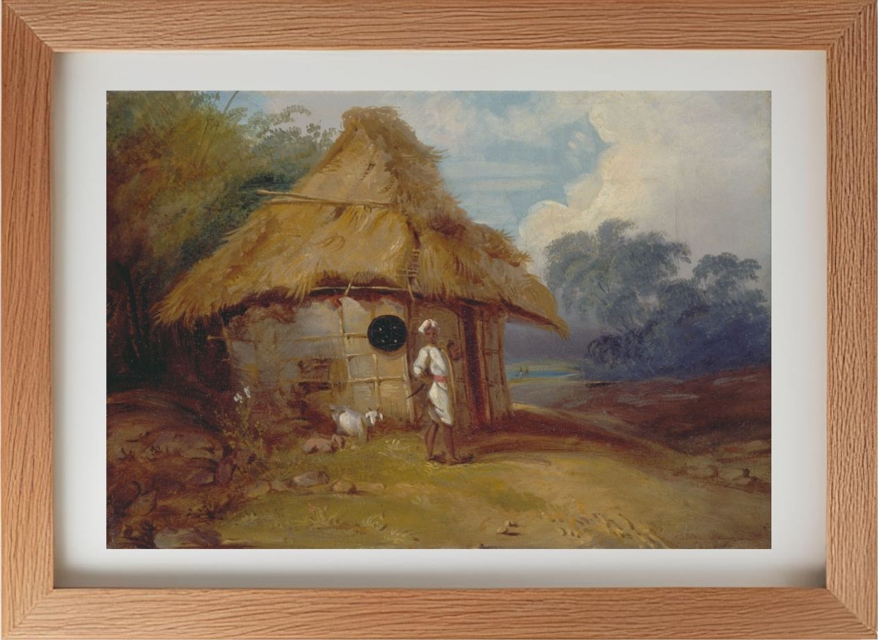 View in Southern India, with a Warrior Outside his Hut