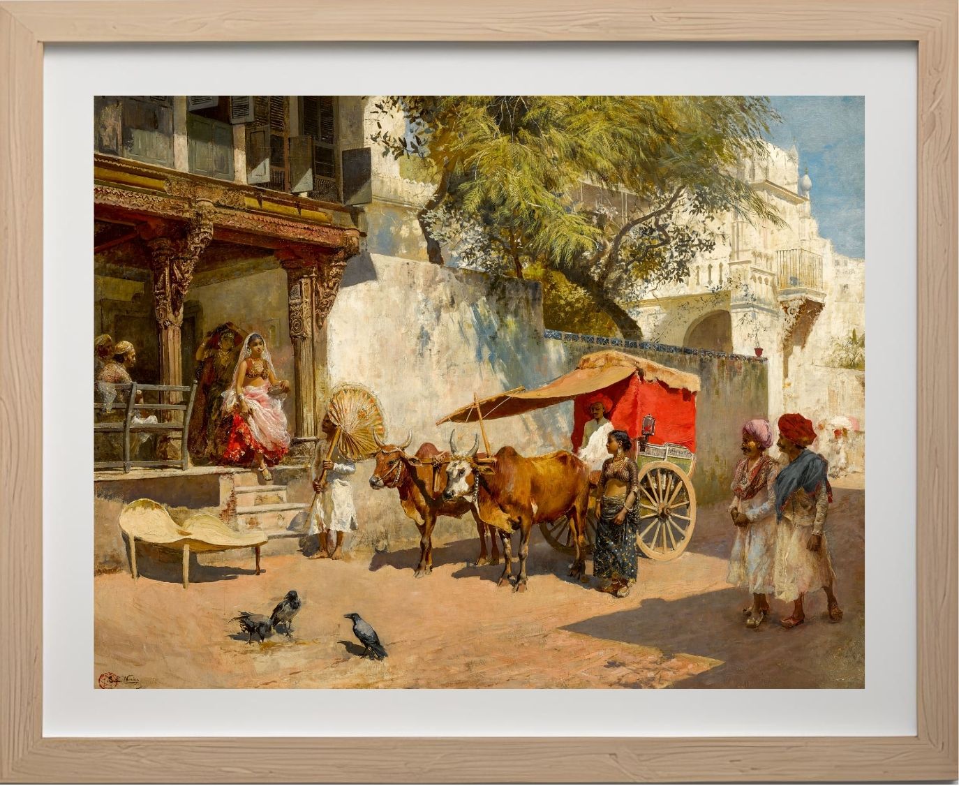 Nautch girls and bullock gharry, Ahmedabad