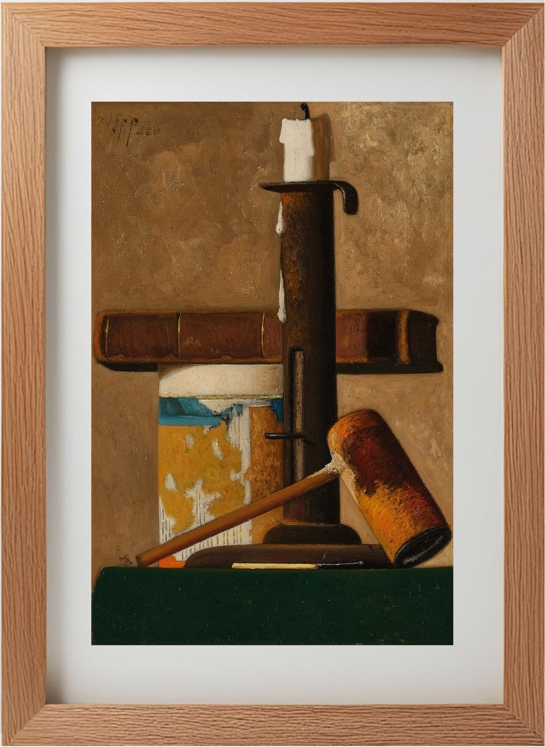 Candlestick, Mug, Pipe and Book