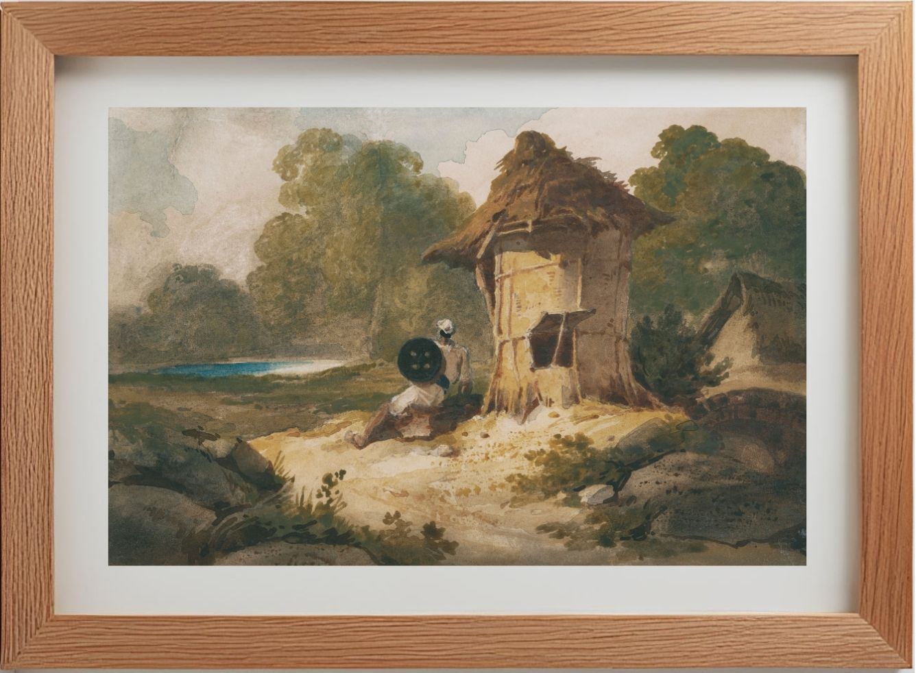 A watchman at a lookout post, Bengal