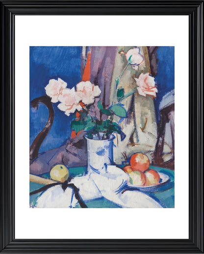 Still Life, Apples and Pink Roses
