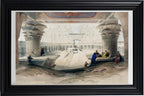 View from under the portico of Temple of Edfou in upper Egypt