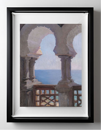 Moorish porch of the Bakhchi-Dere villa in Yalta. From the journey to Crimea