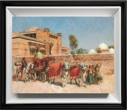 A Wedding Procession before a Palace in Rajasthan
